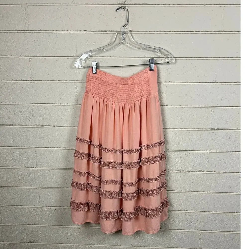 Allison New York Pink Ruffle Skirt size S